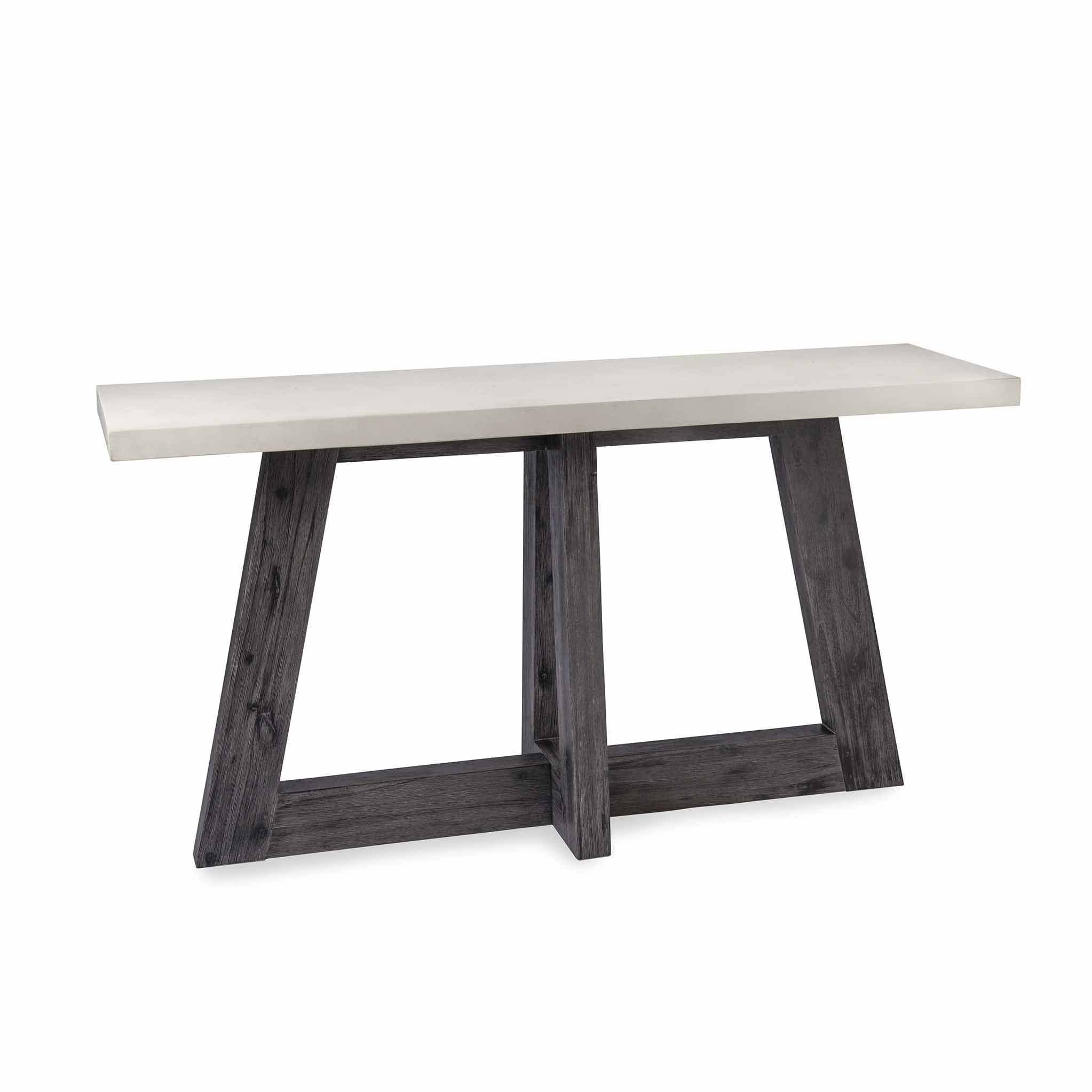 Saltaire Grey Industrial Concrete Effect Console Table Roseland