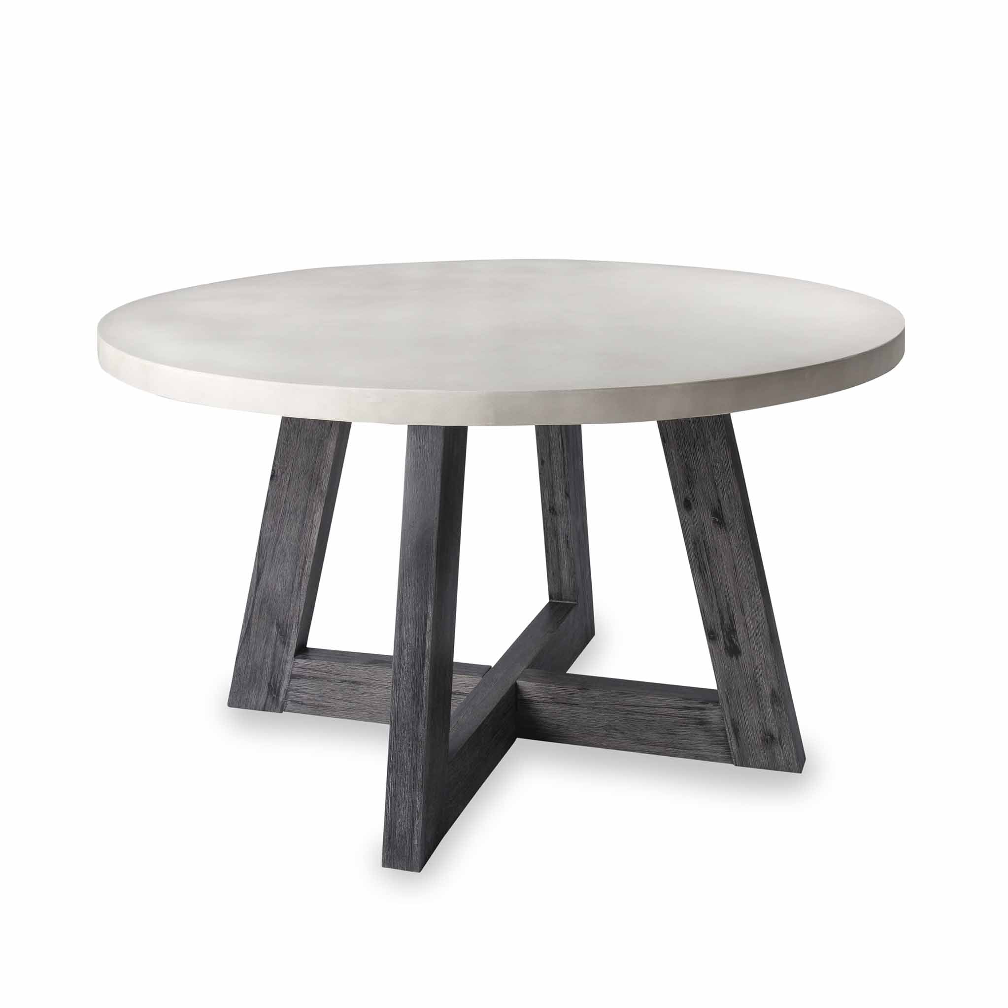 Saltaire Grey Industrial Concrete Effect Round Dining Table Roseland