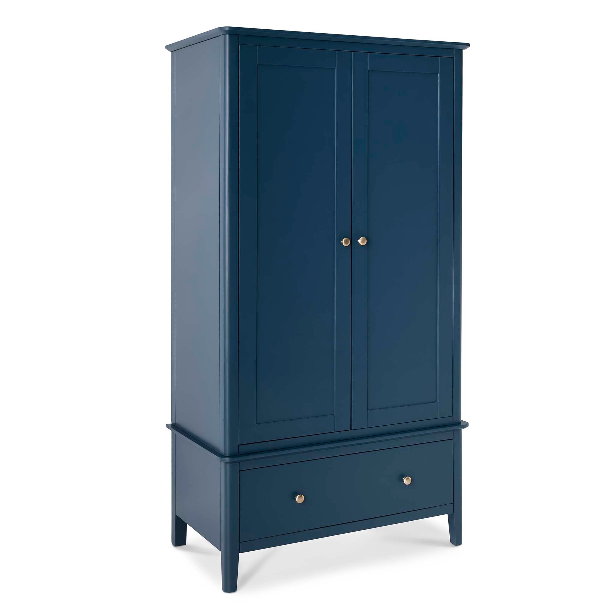 Stirling Blue Double Wardrobe With Drawer Roseland
