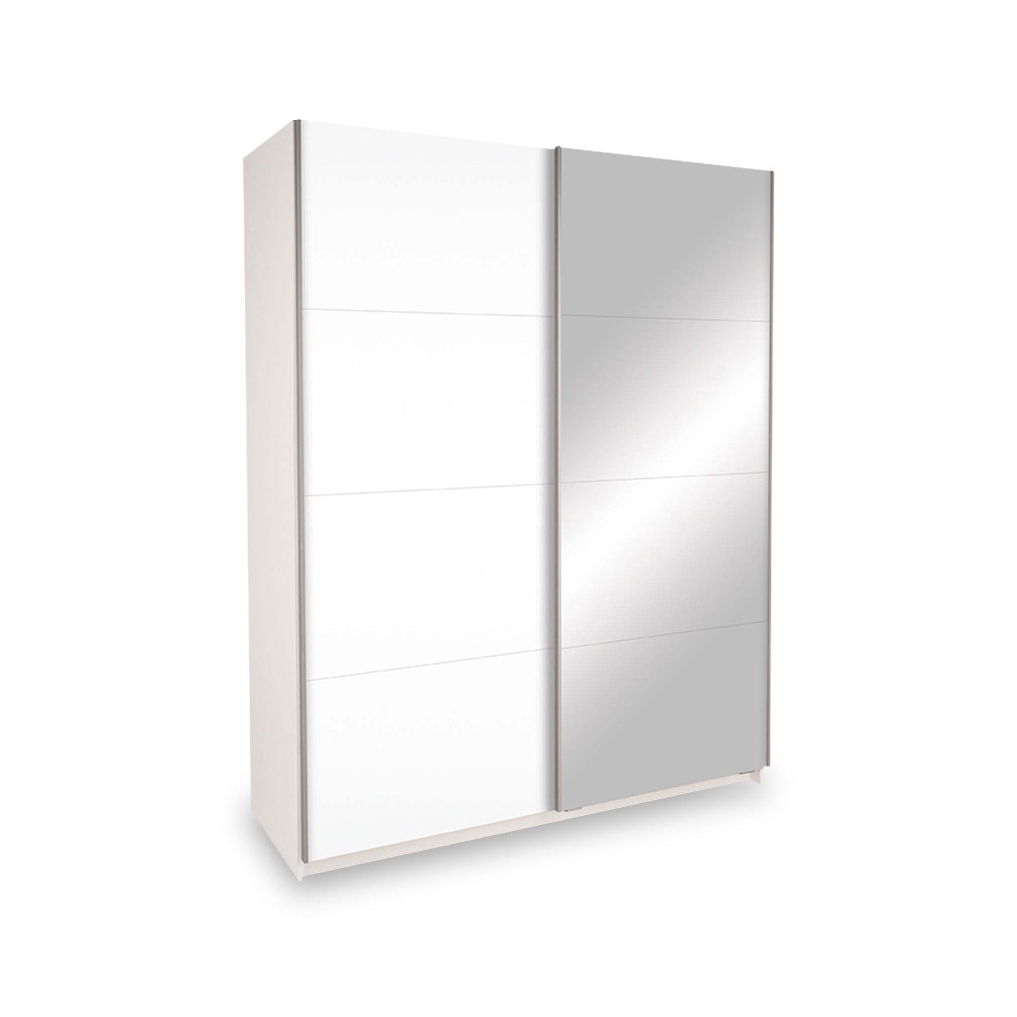 Davis White Or Oak Effect Mirrored Sliding Double Wardrobe Roseland