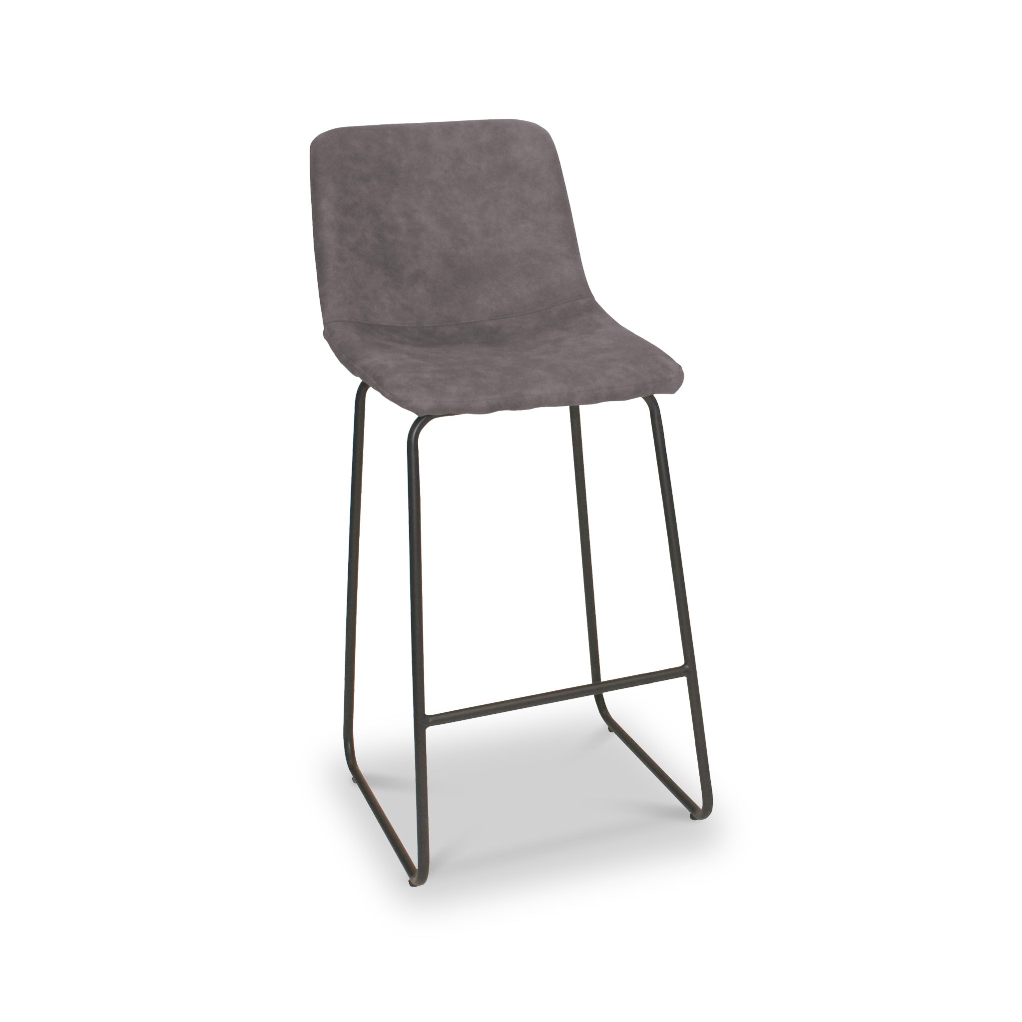 Maren Bar Stool Faux Leather Seat Metal Legs Roseland