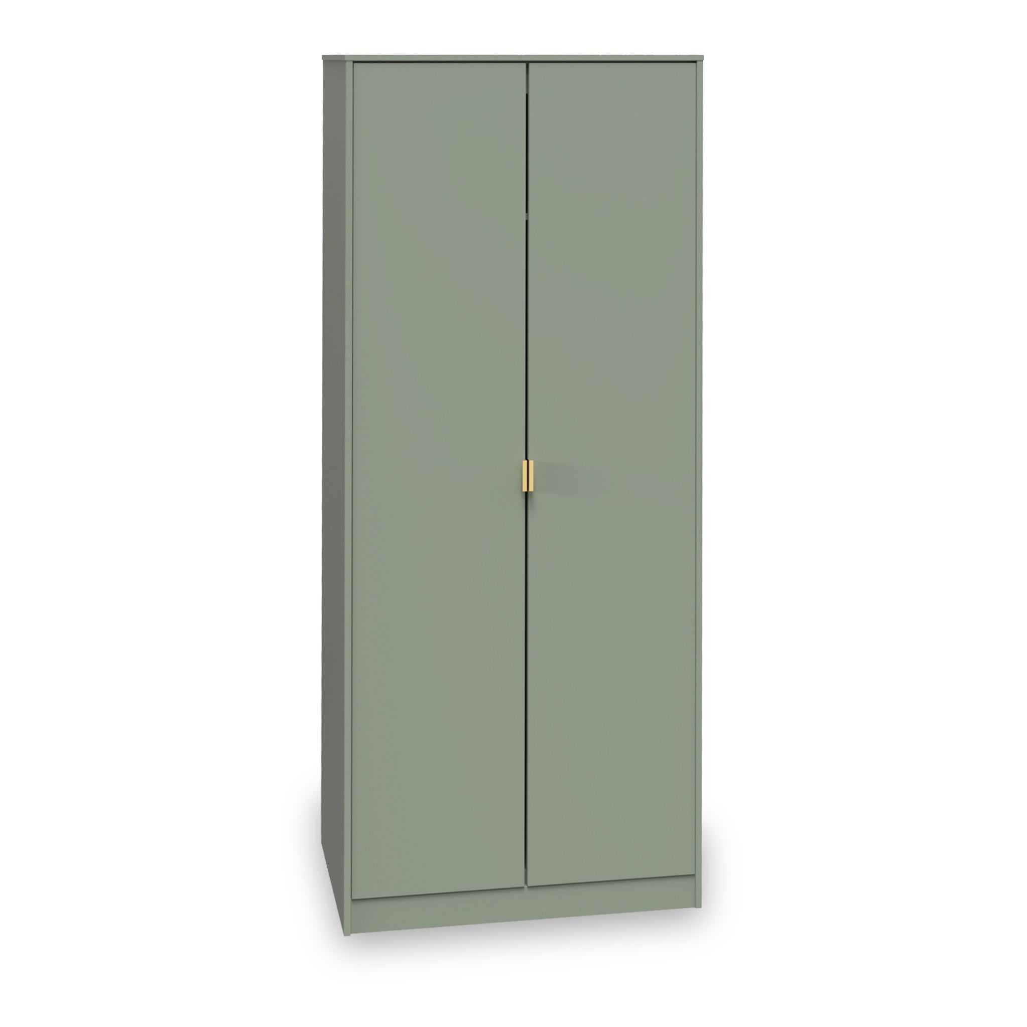 Moreno Wooden 2 Door Double Wardrobe With Shelf Olive Graphite