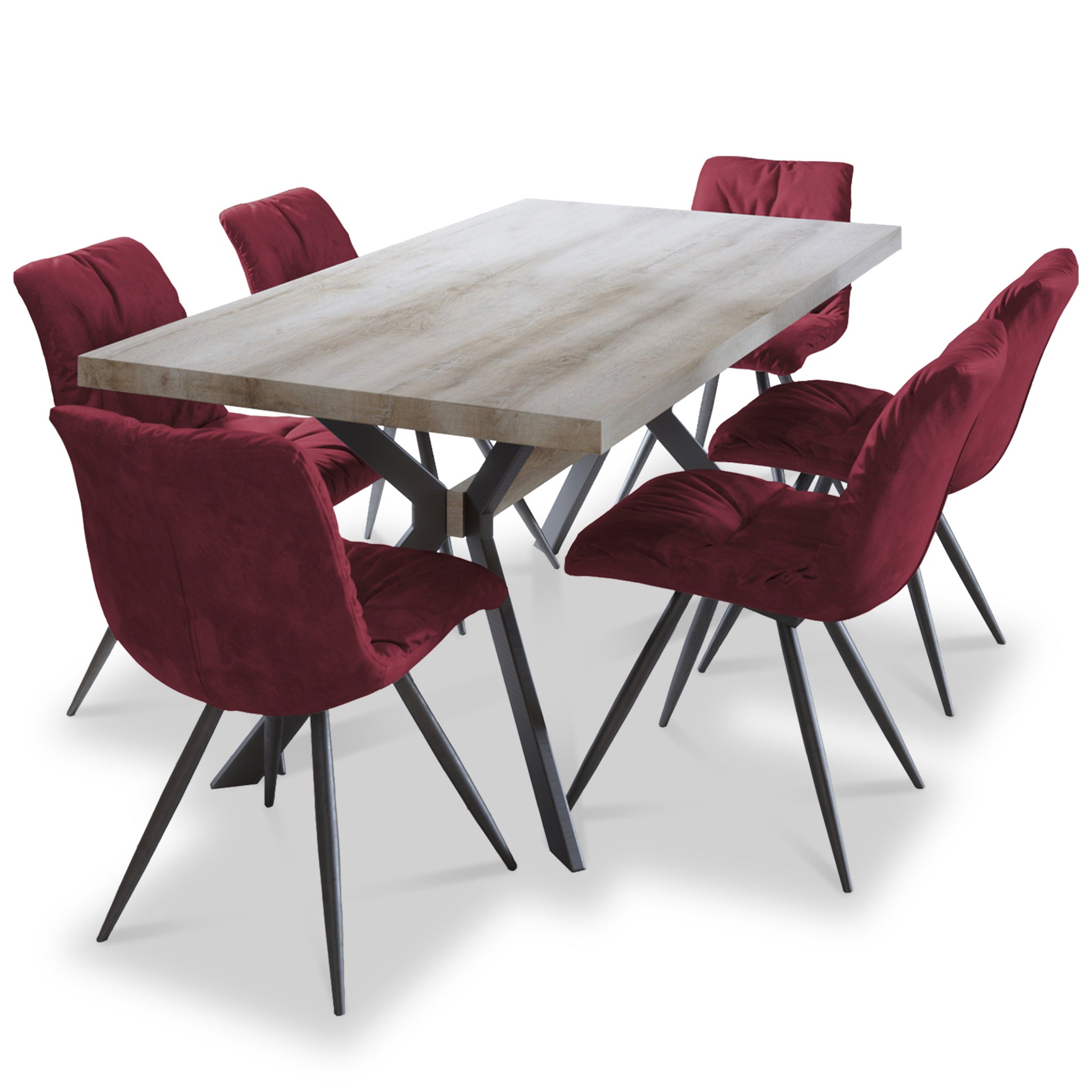 Allen 18m Dining Table With 6 Addison Velvet Dining Chairs Roseland