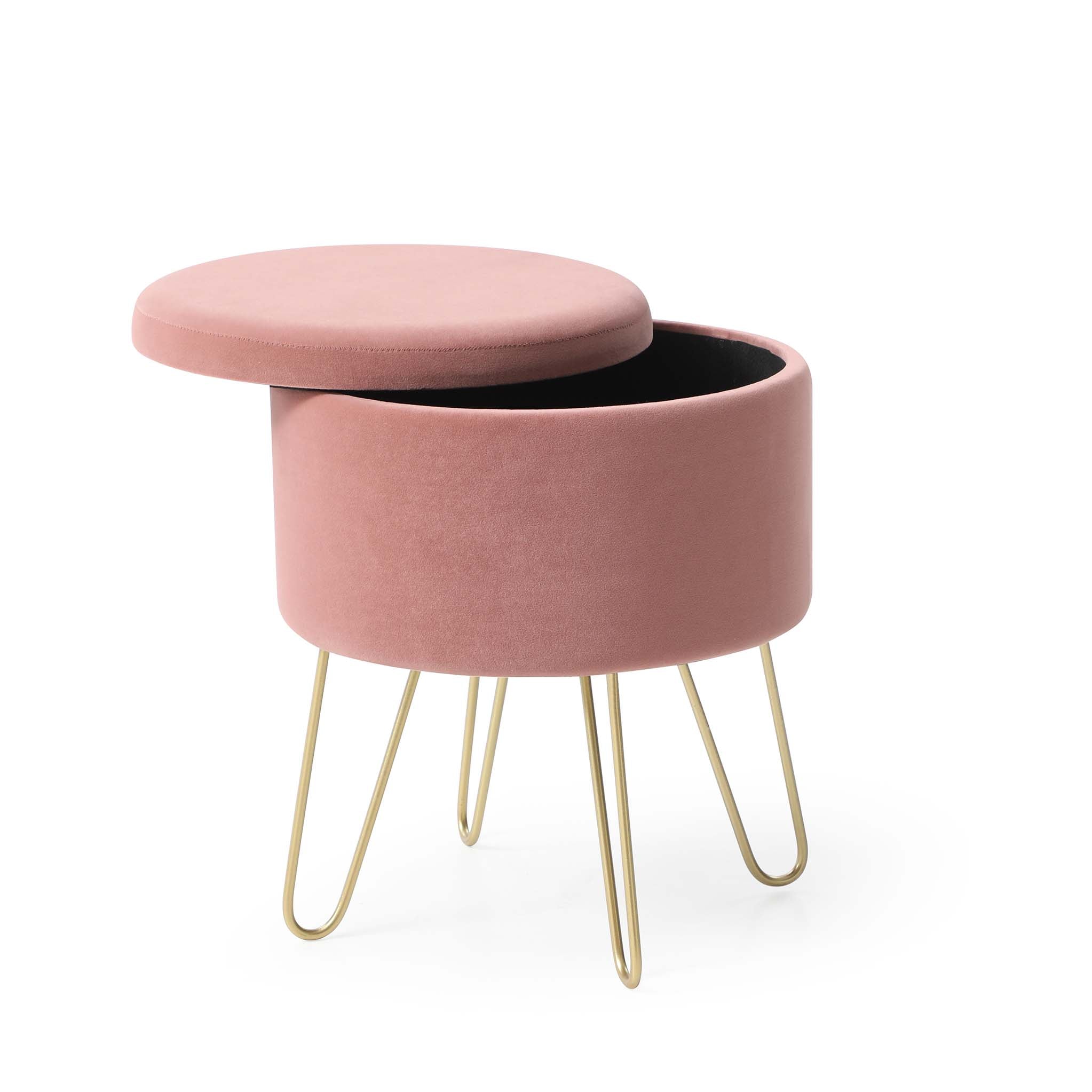 josie velvet storage table stool