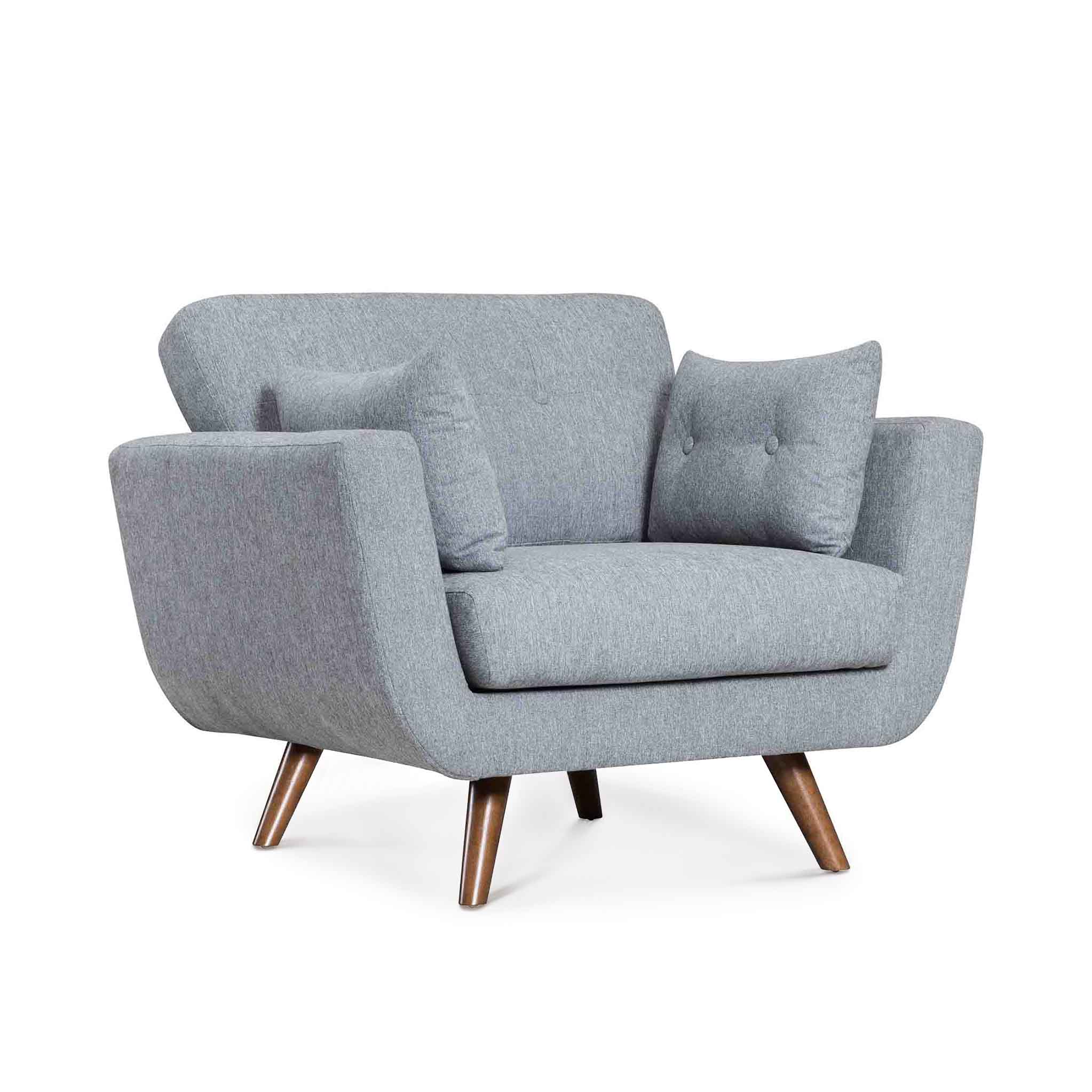 Trom Grey Armchair Scandi Retro Chair Roseland