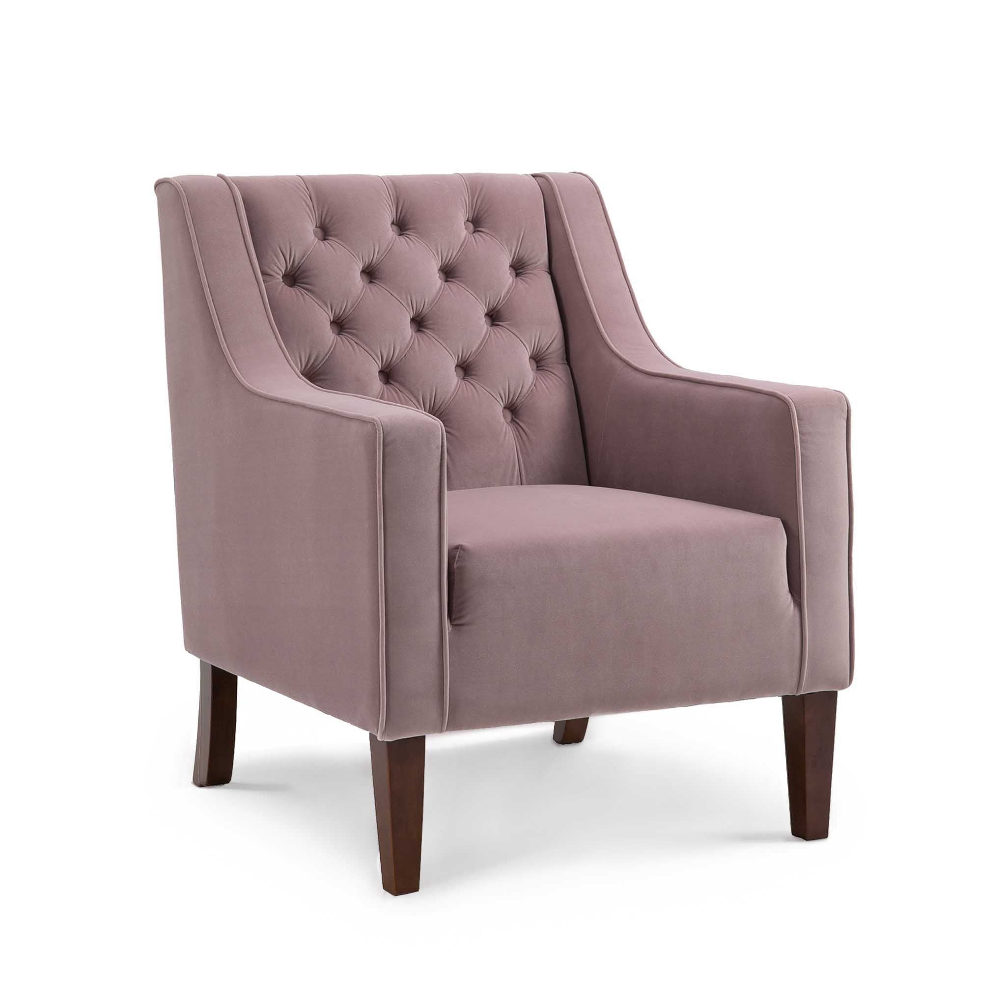 Eliza Velvet Fabric Accent Armchair Comfy Occasional Upholstered Chesterfield Statement Vanity Chairs For Living Room Or Bedroom