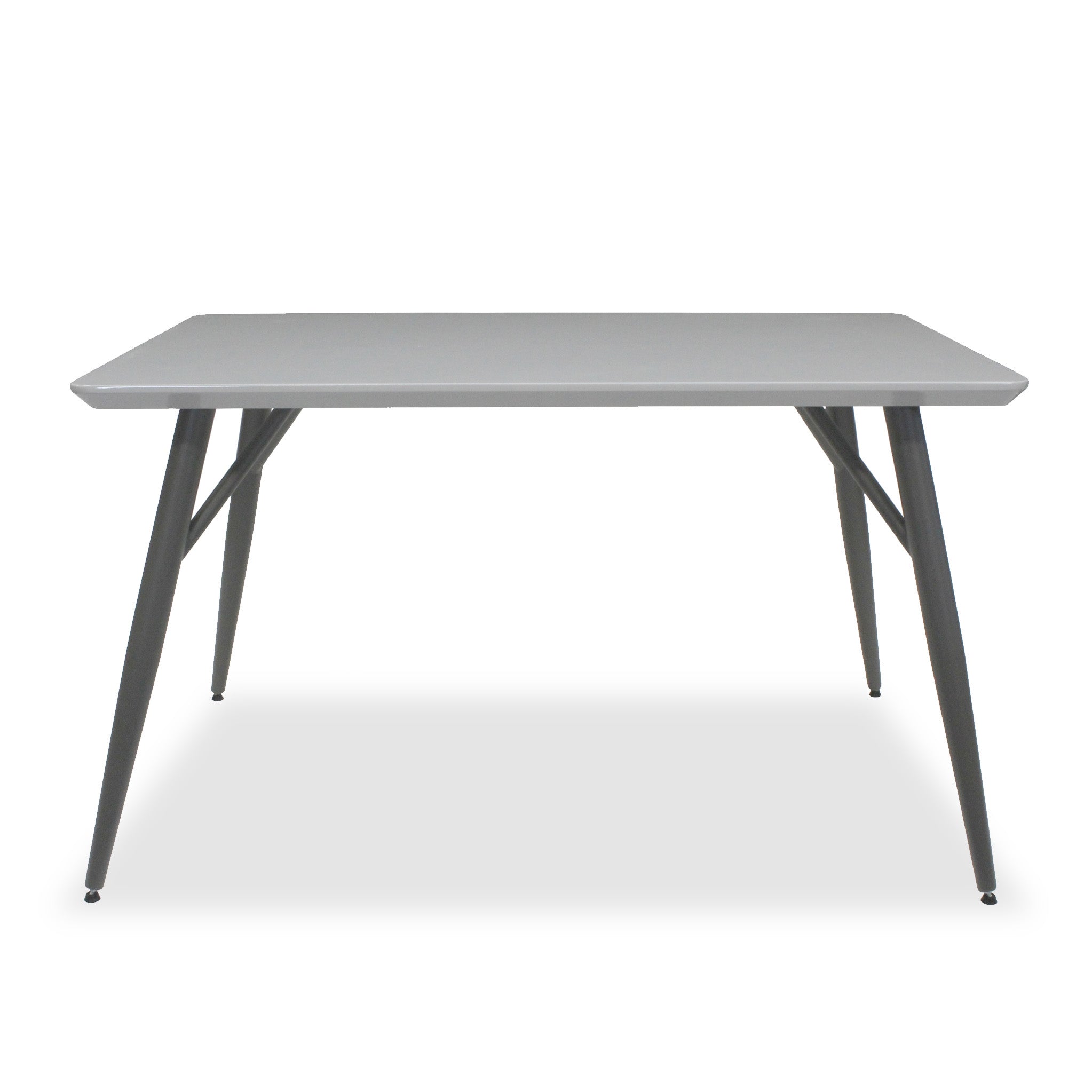 Paros High Gloss 130cm Grey Rectangular Dining Table Roseland