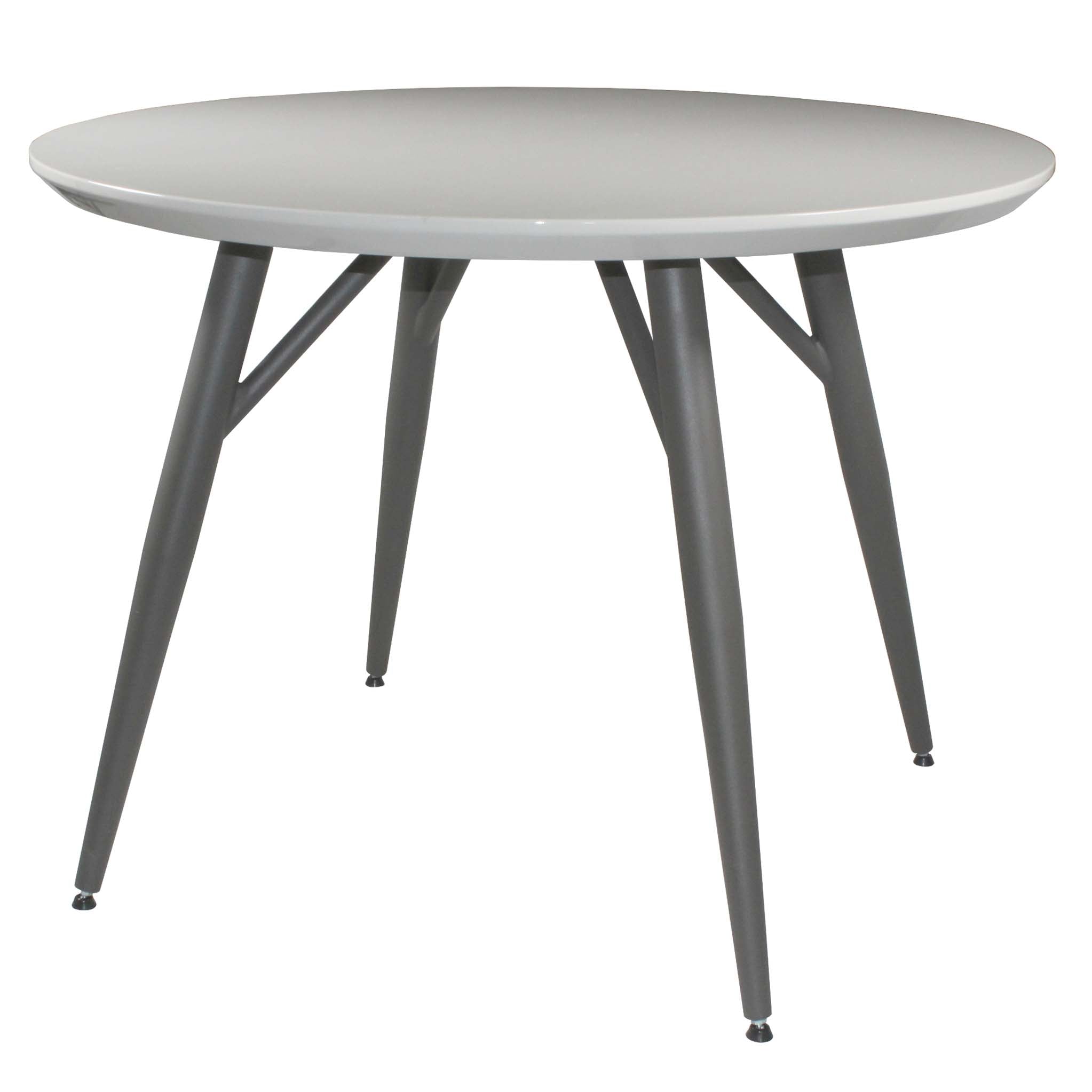 Paros Contemporary Grey Round Gloss Dining Table