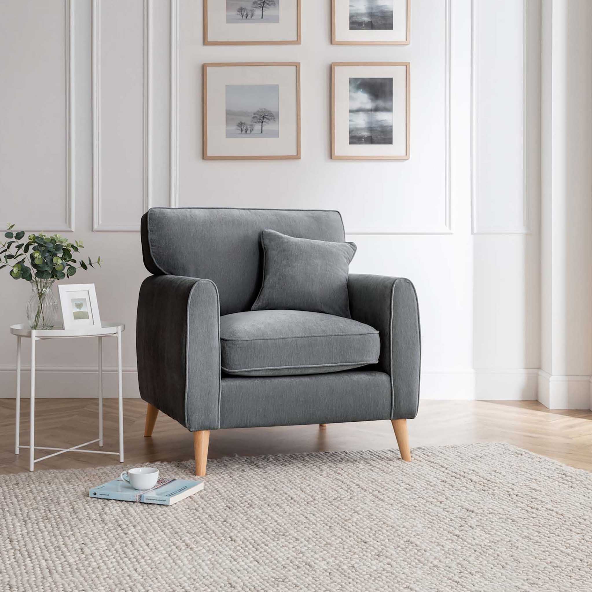 grey armchair modern