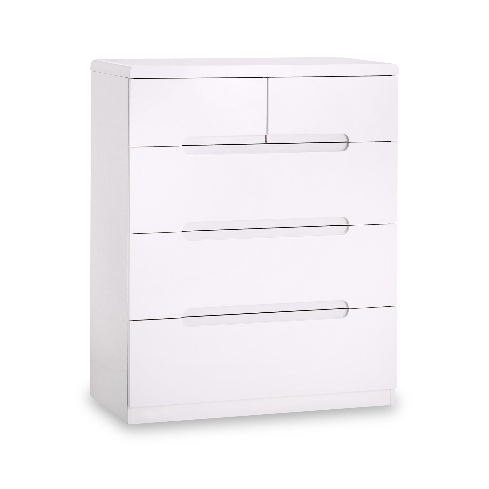 Jenner 5 Drawer Chest White Gloss Bedroom Furniture