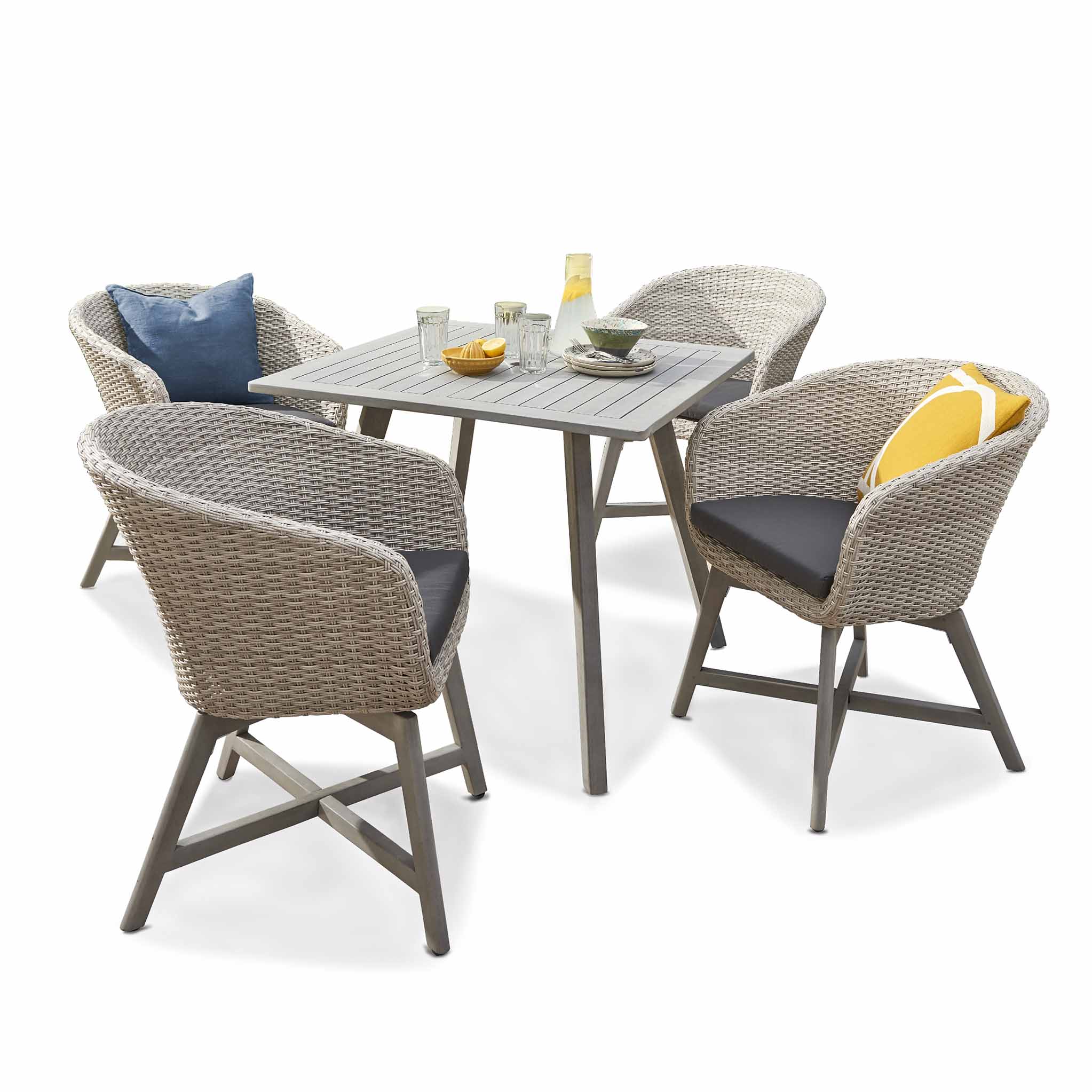 Chatsworth Rattan 4 Seat Dining Set Garden Chair Table Set