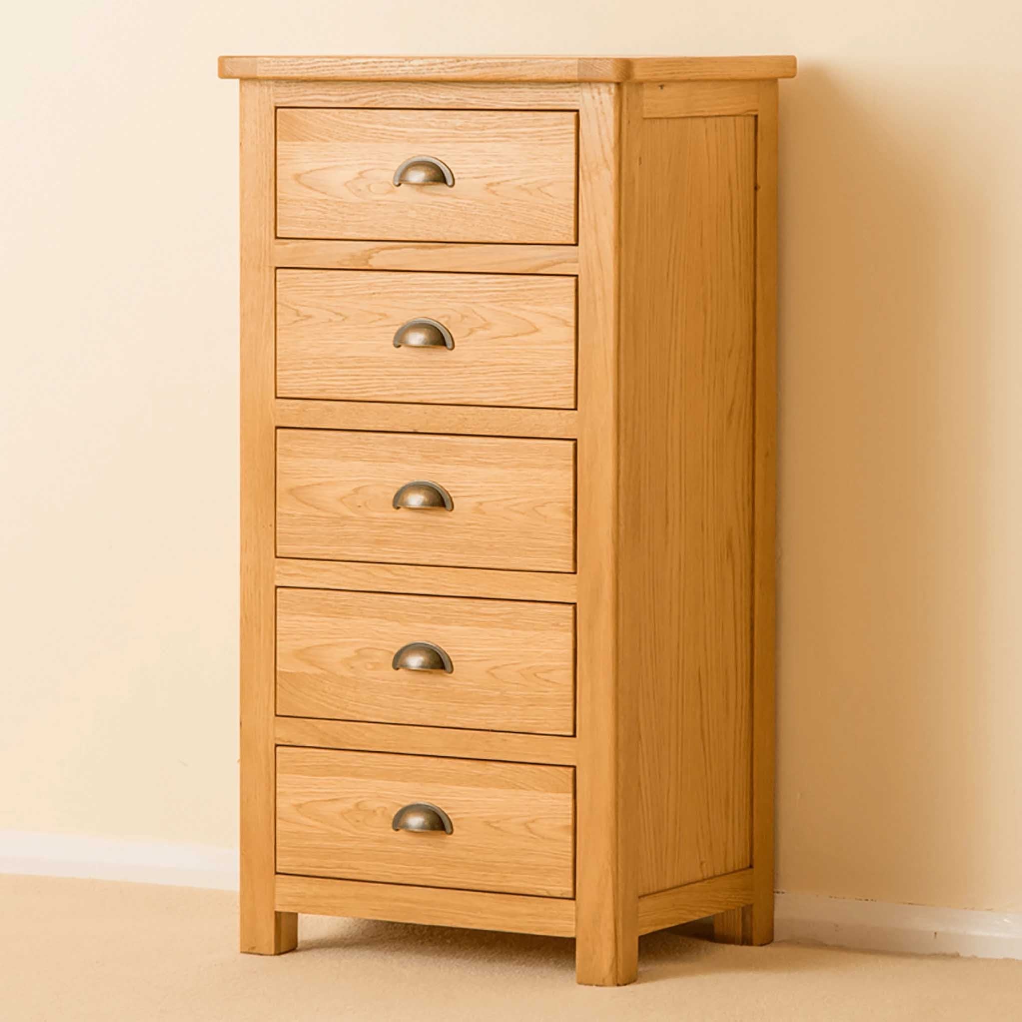 Tallboys Wellington Chests Slim Chest Of Drawers Oak And Painted