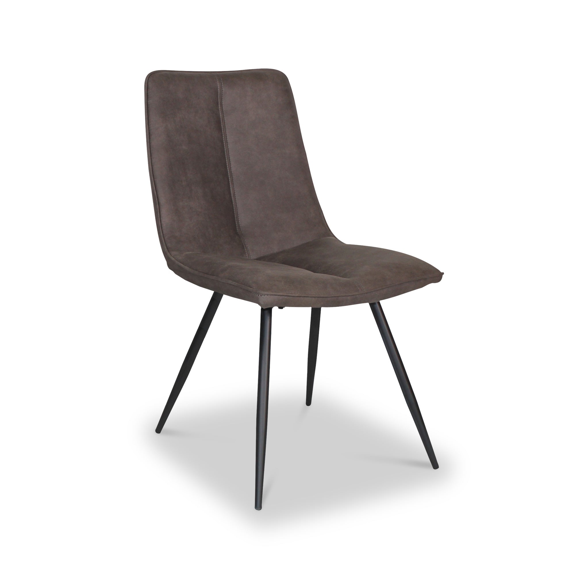 Pelham Brown Faux Suede Fabric Dining Chair Roseland