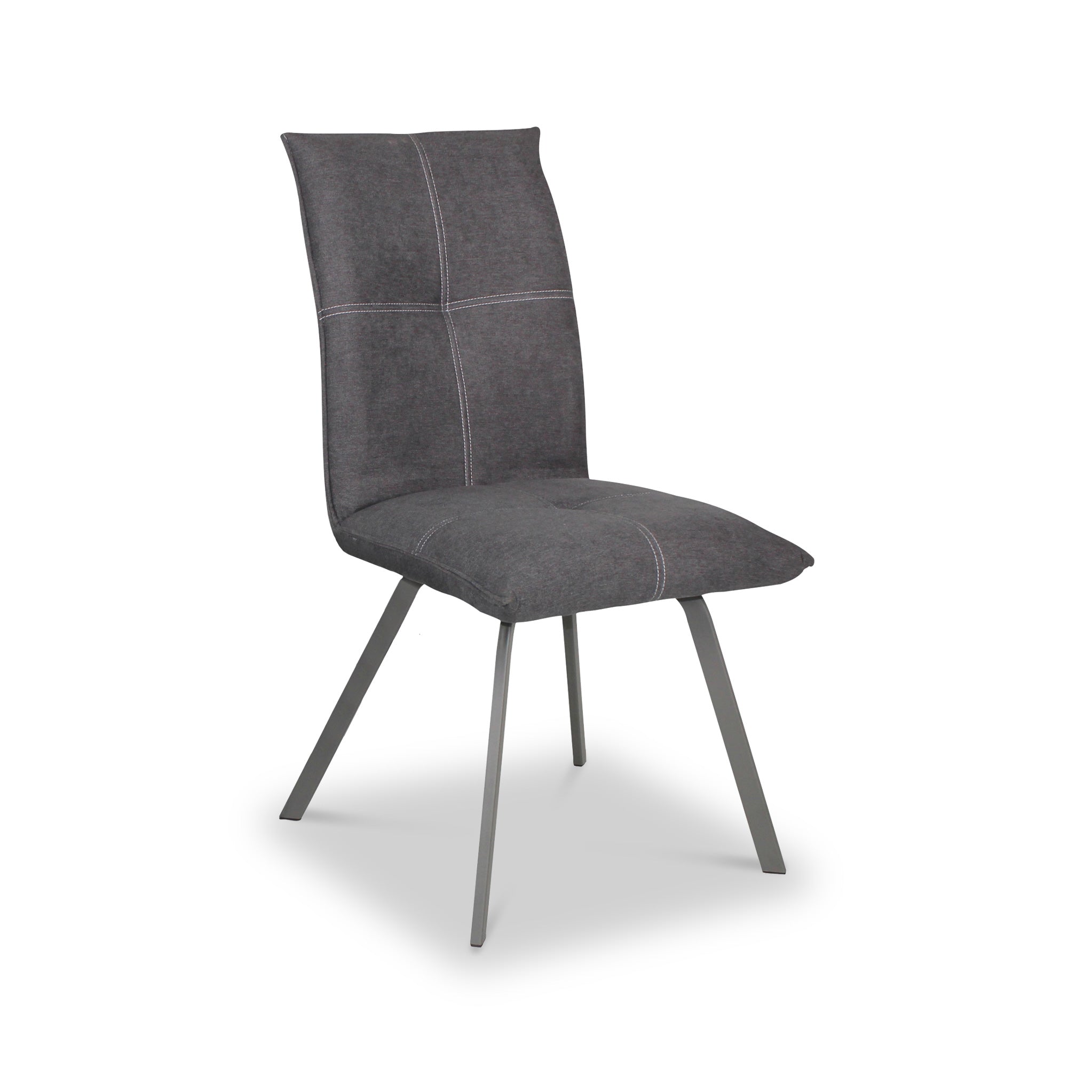 Vermont Grey Stitched Fabric Dining Chair Roseland