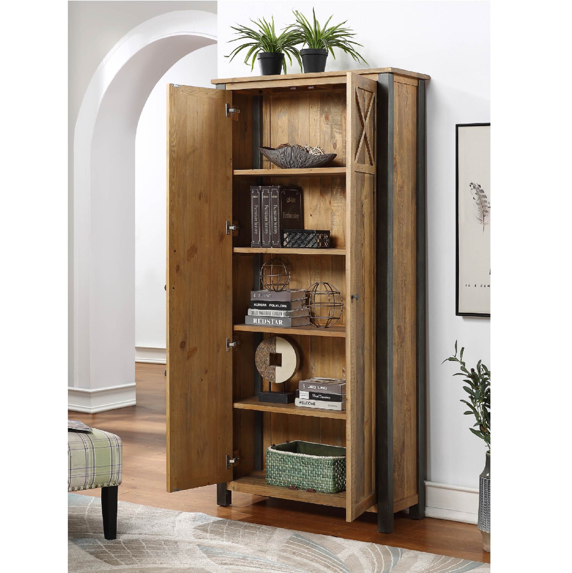 Urban Elegance Reclaimed Wood Living Room Storage Cabinet Roseland Furniture