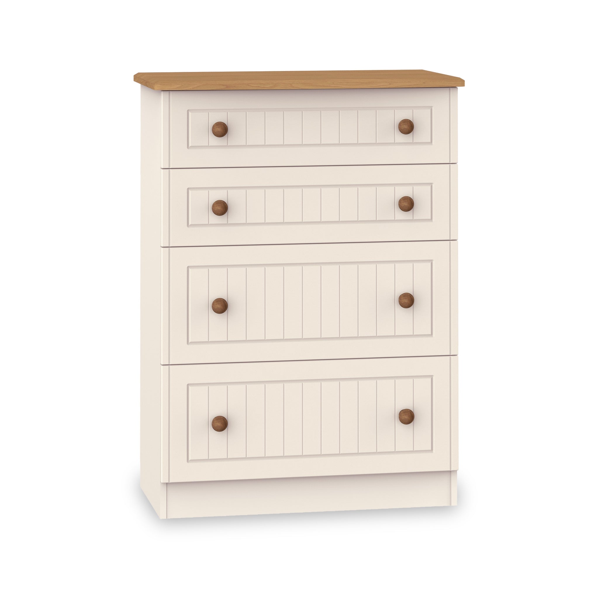 Brixham Country Cream Deep 4 Drawer Storage Chest Roseland