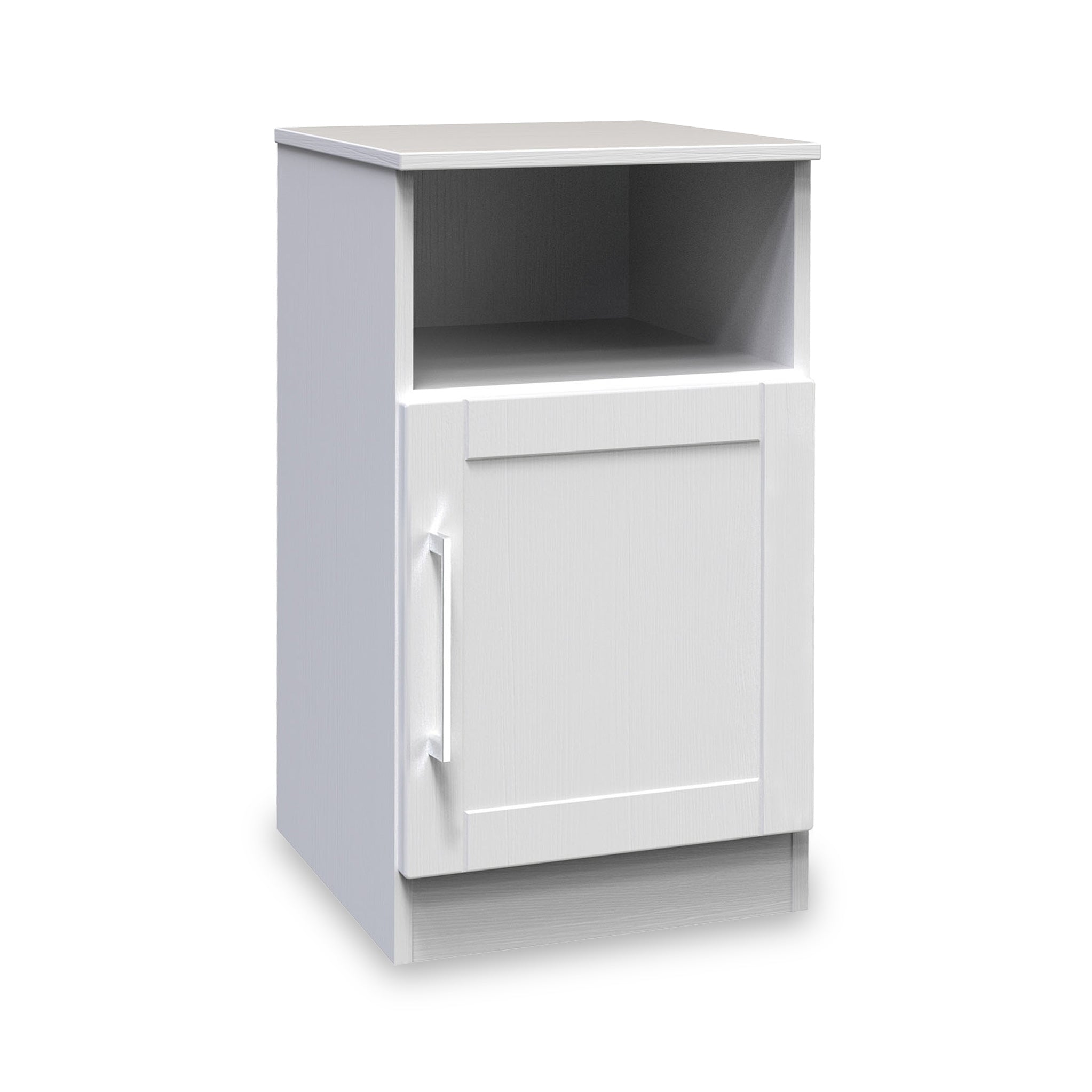 Bellamy White 1 Door Bedside Cabinet Roseland