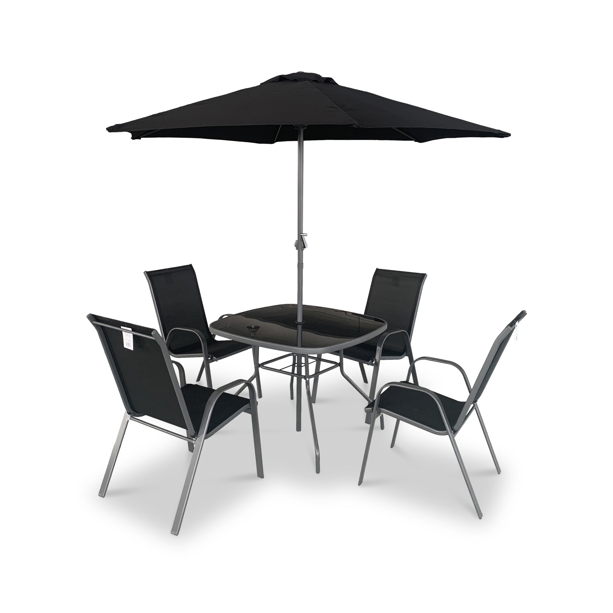 Rio Outdoor Living Stacking 4 Seat Garden Dining Set With Parasol