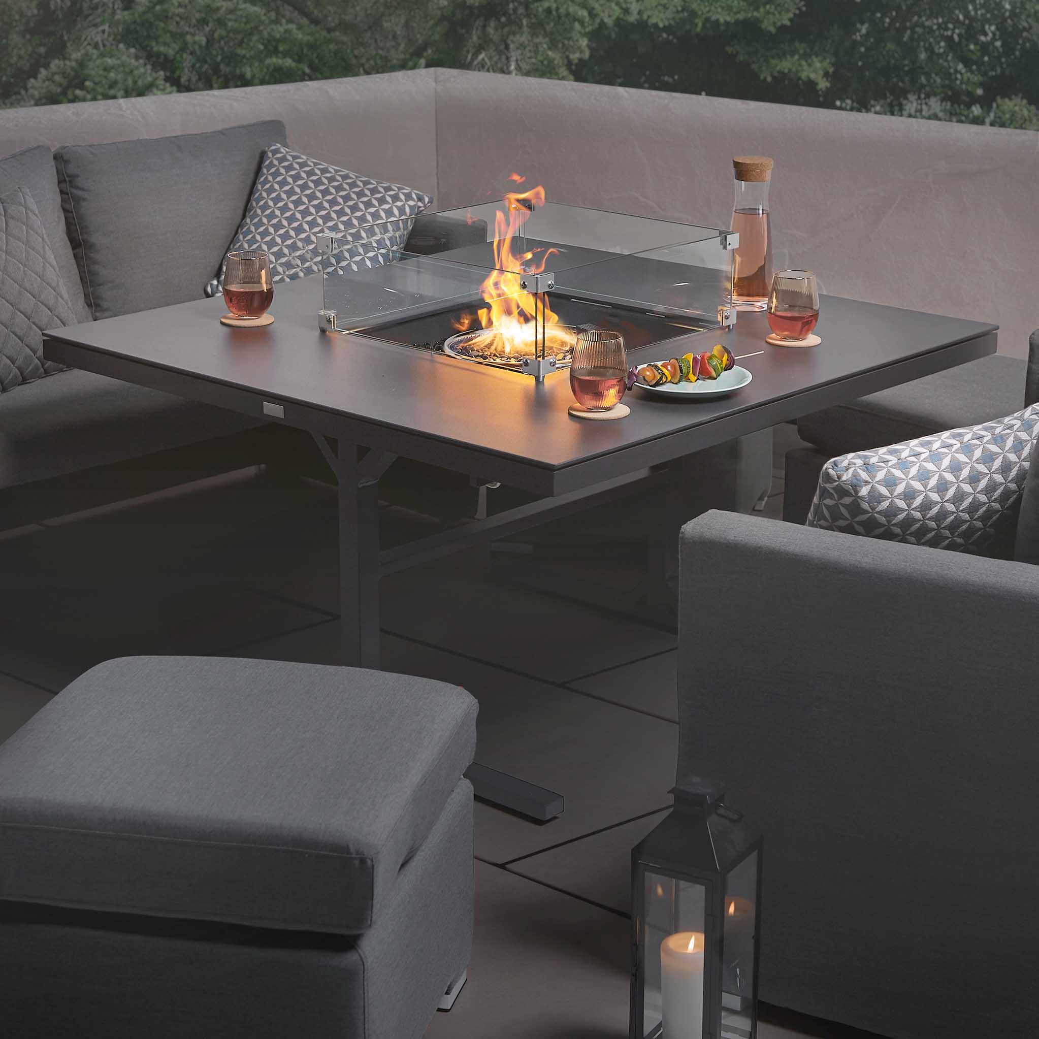 sunbrella patio furniture with fire pit