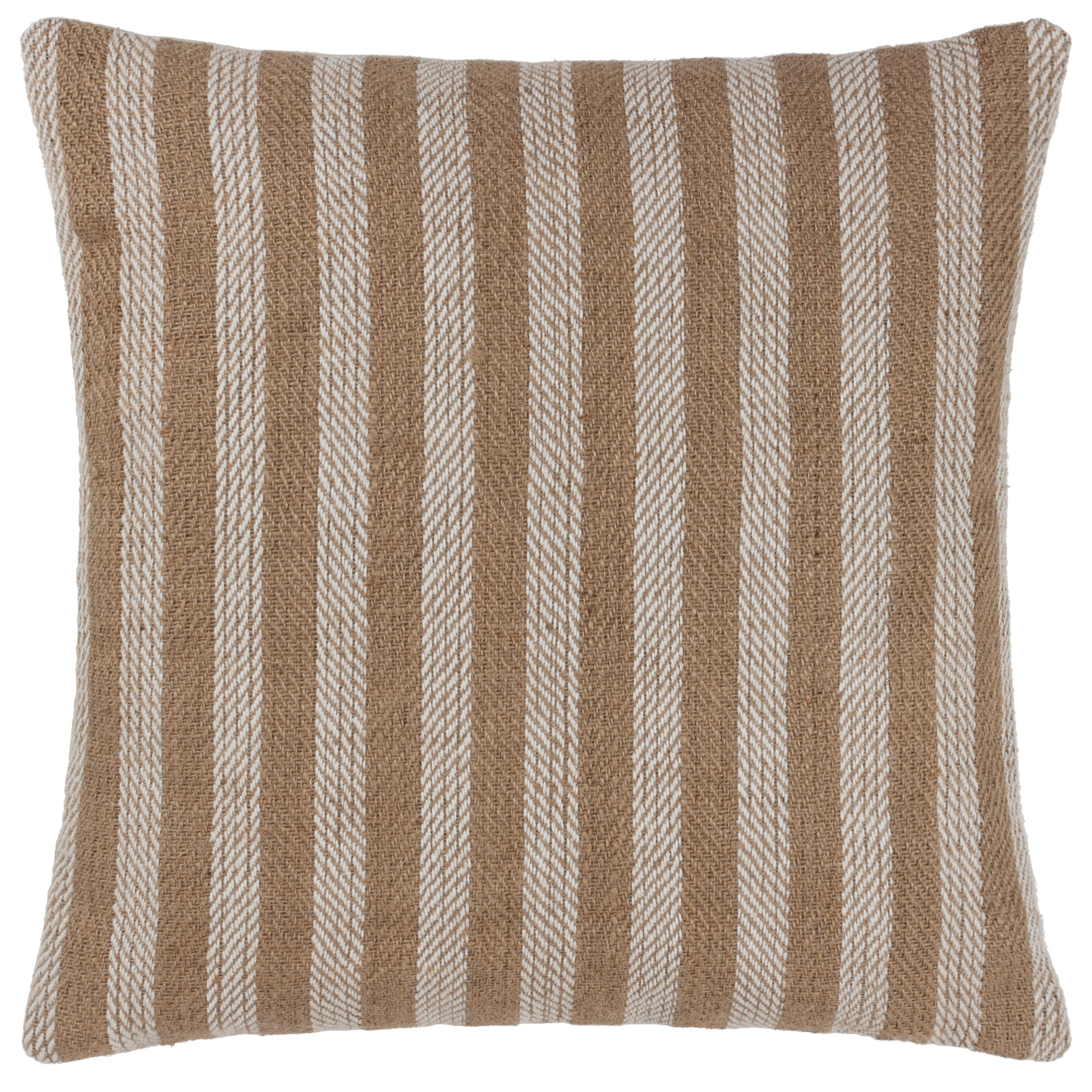 Strata Stripe 45cm Jute Cotton Square Cushion Roseland