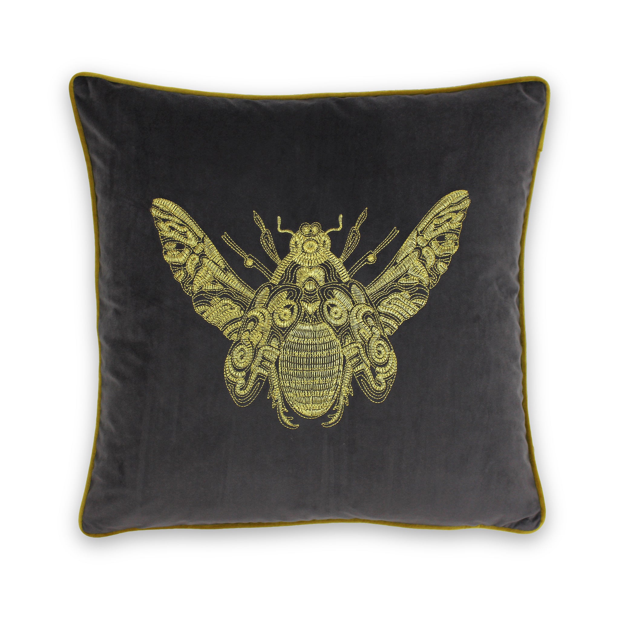 Spector Bumble Bee Square Scatter Cushion Velvet Accent Pillow