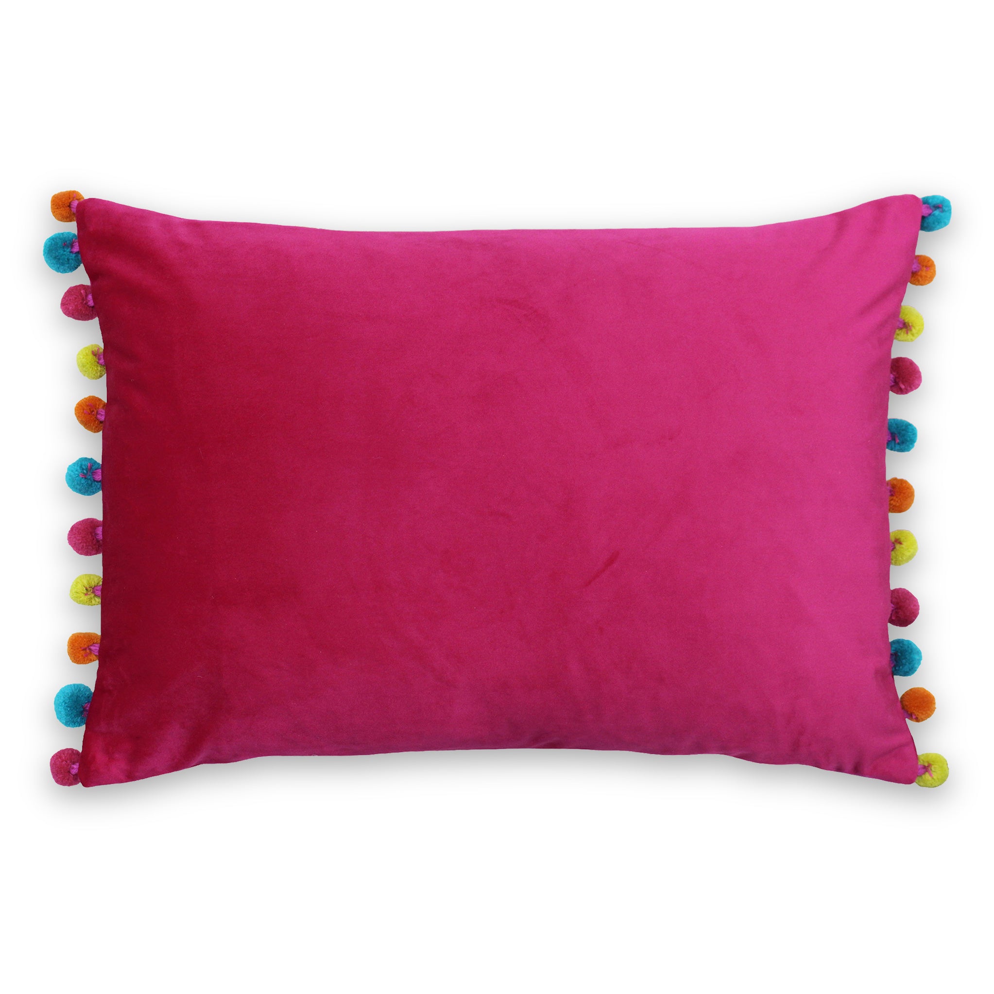Stockton Pom Pom Boudoir Scatter Cushion Velvet Accent Pillow