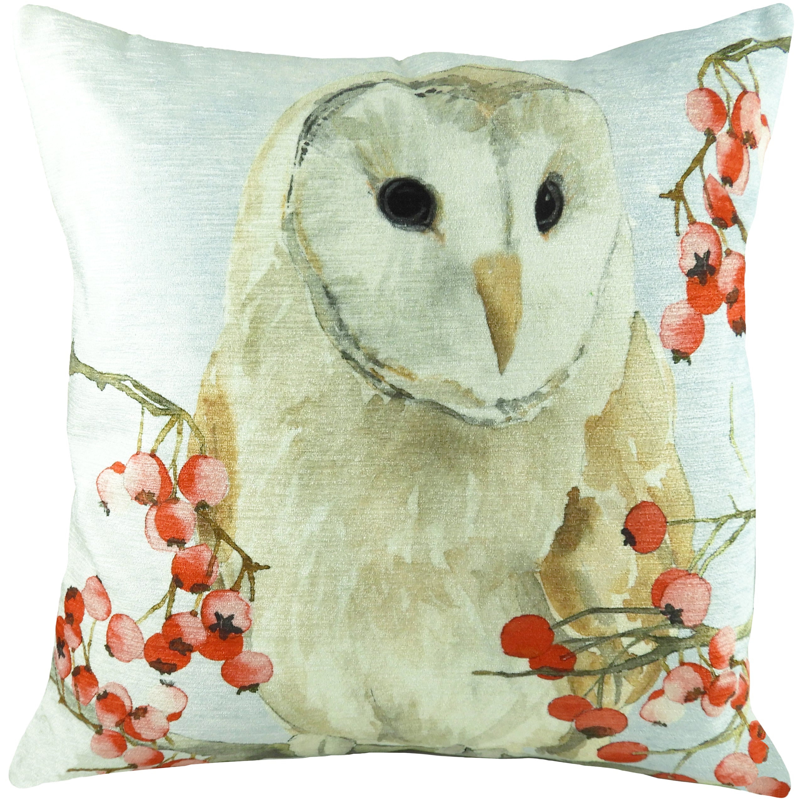 Festive Barn Owl Square Animal Print Cushion Sofa Pillow Roseland