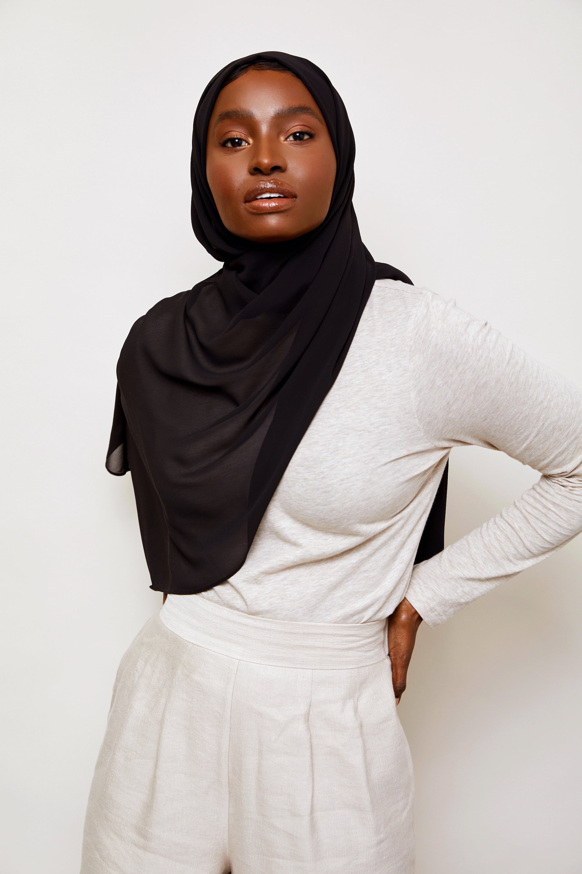 Voile Chic Premium Chiffon Hijab - Navy Blue
