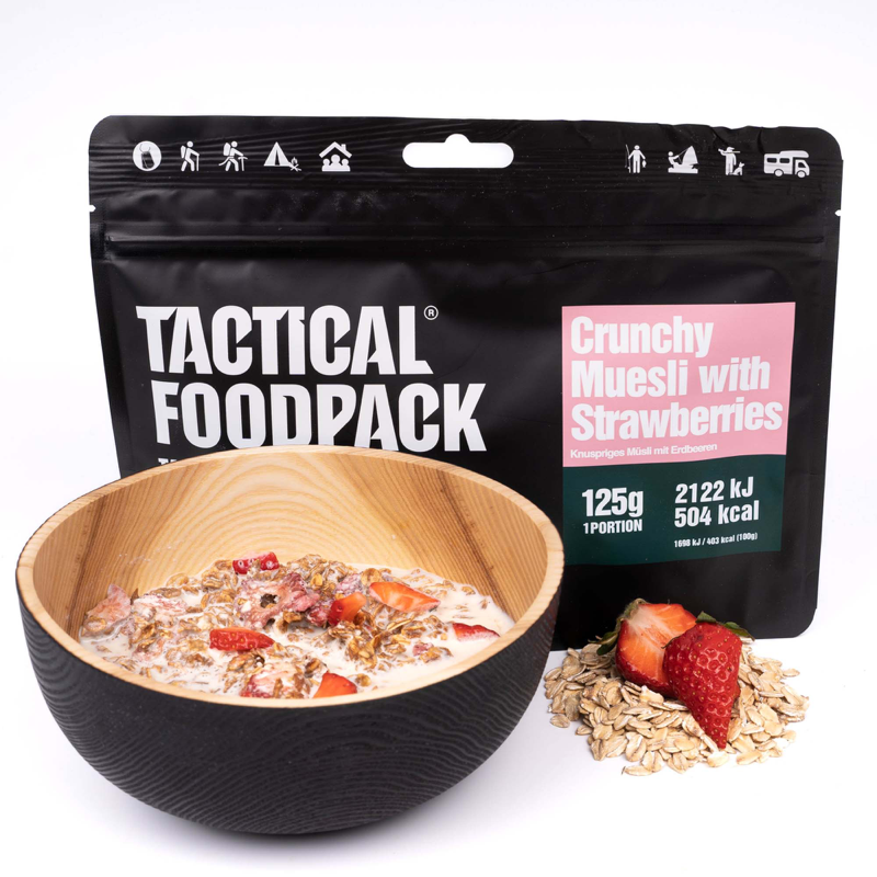 7: Sprød müsli med jordbær - frysetørret mad - Tactical Foodpack