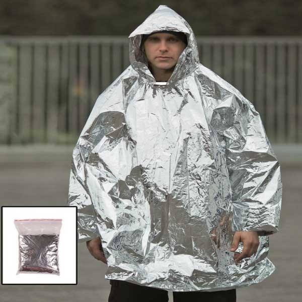 Billede af Silver Survival Poncho - Overlevelsestæppe