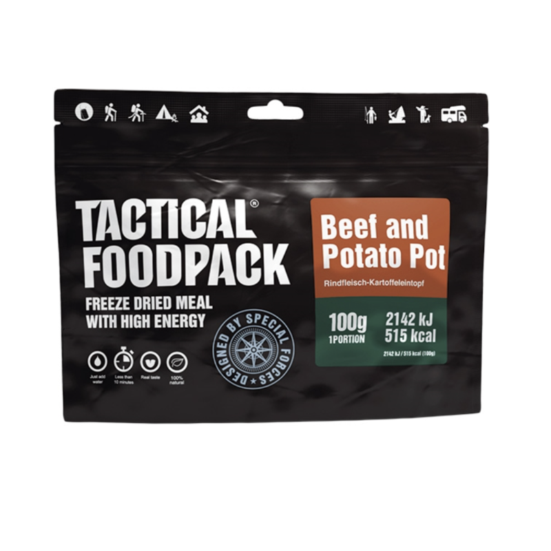 Se Tactical Foodpack Bøf og Kartoffelgryde - 100g hos Survivalstore.dk