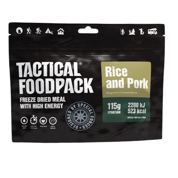 Frysetørret Mad Turmad svinekød med Ris i tomat Tomat Tactical Foodpack Rice and Pork