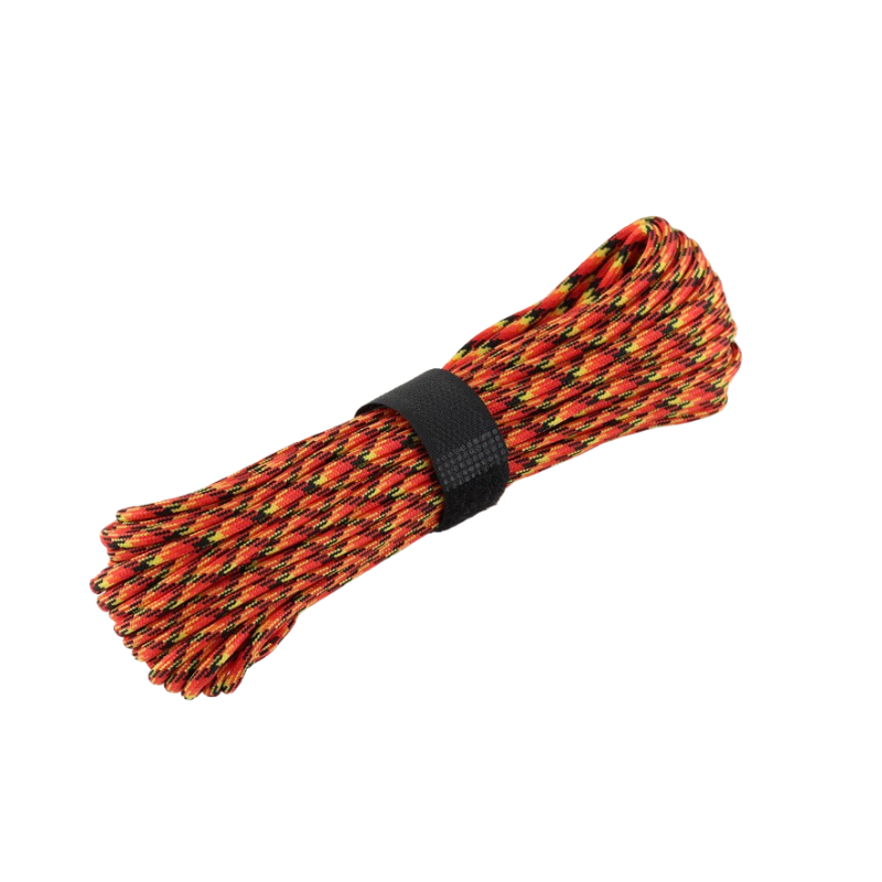 Se Paracord 550 / Type III - Multi color Rød, Sort, Gul, Orange - Flere længder hos Survivalstore.dk