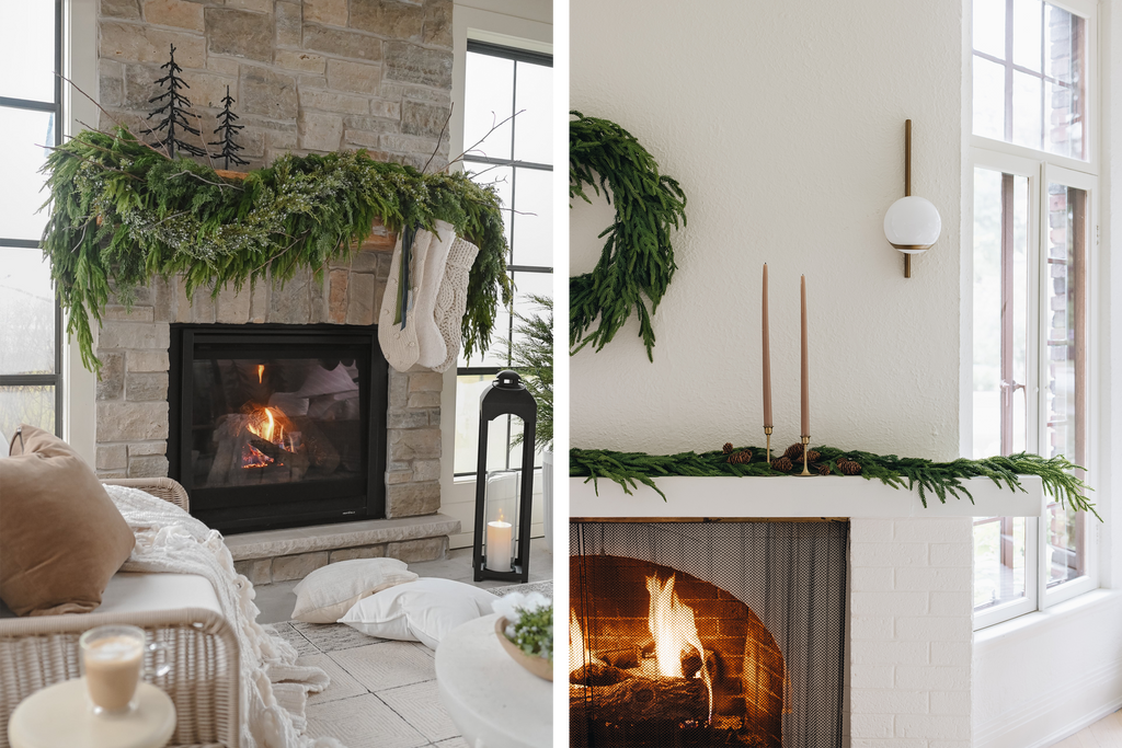 Decorating the Mantle with Faux Garlands