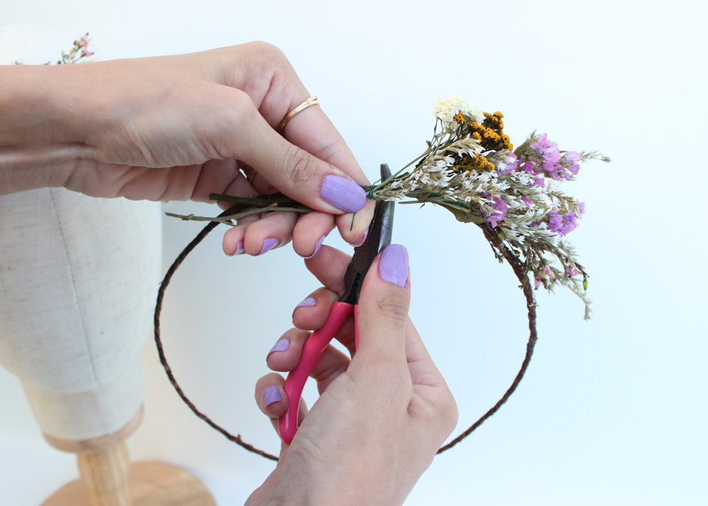 dried flower headband