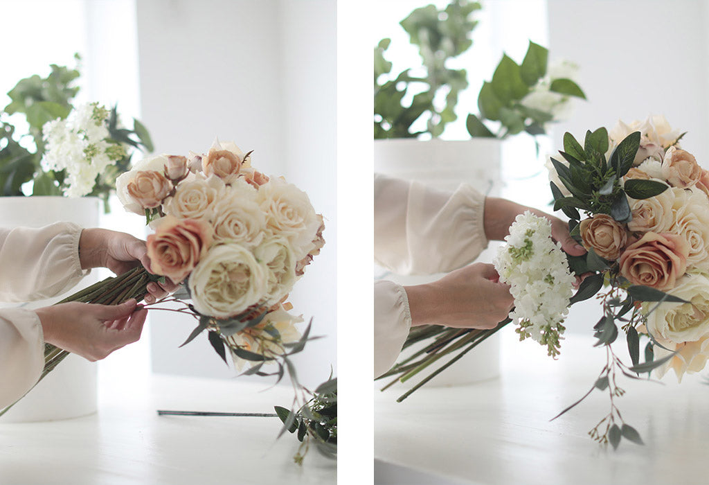 DIY Wedding Bouquet with Fake Flowers