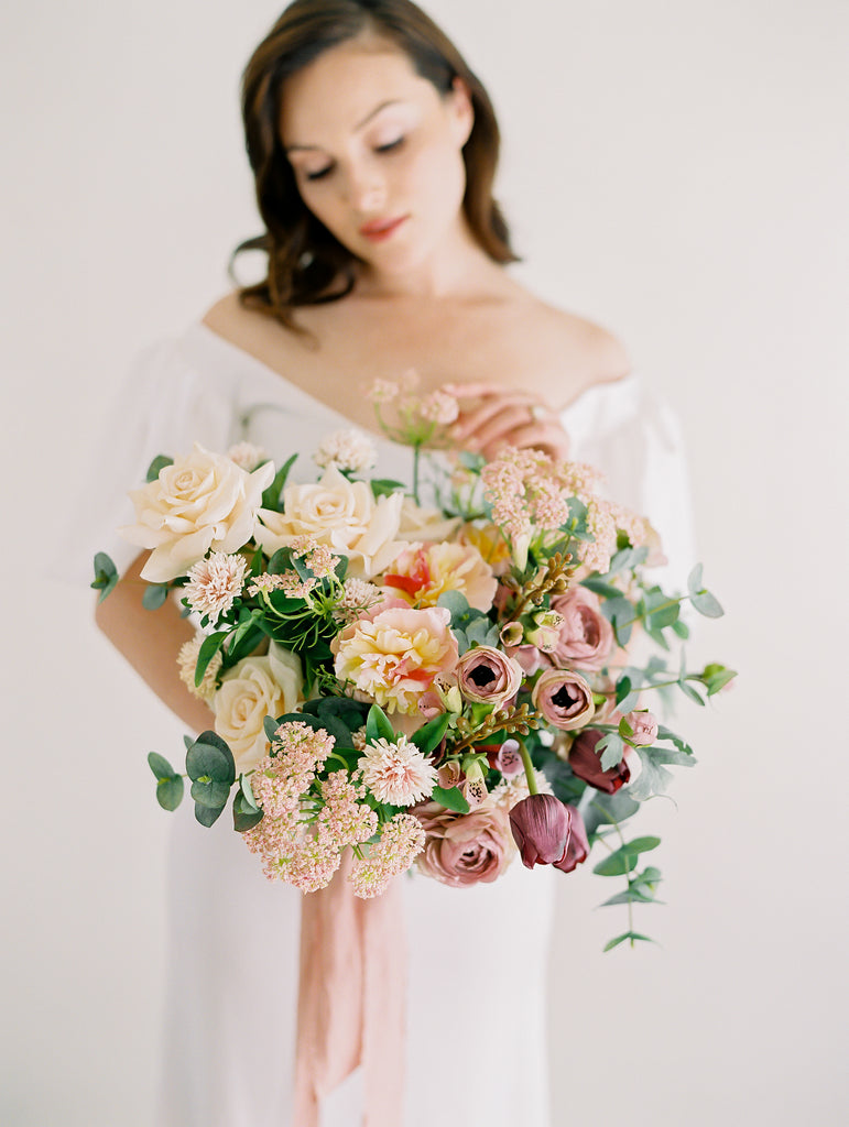 Bridal Bouquet for Fall Wedding With Cedar Rose Wedding Flowers