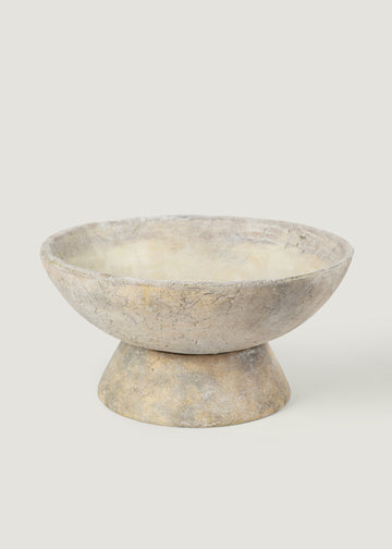 Handmade Concrete Large Footed Saucer Planter - 17.5" Wide