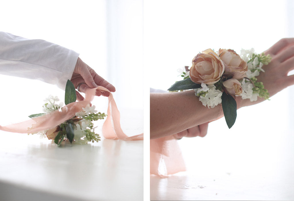 Wrist Corsage with Fake Flowers