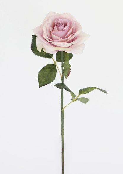 Fake Roses Flower Stem in Smoky Lavender