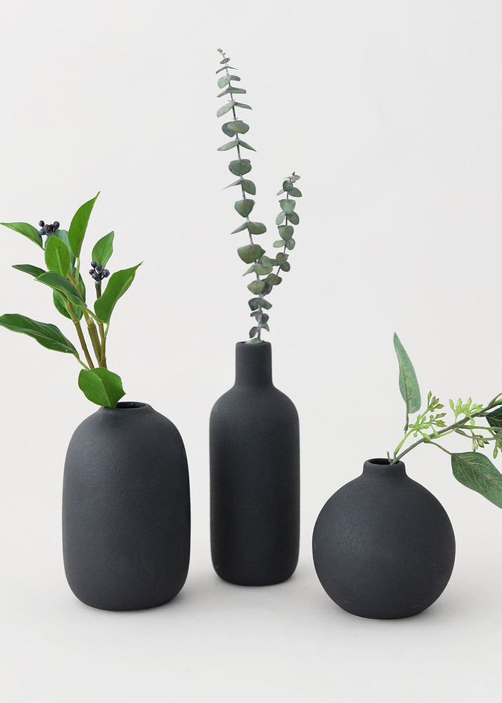 Black Ceramic Bud Vases | Vase Sets for Home Styling | Afloral.com