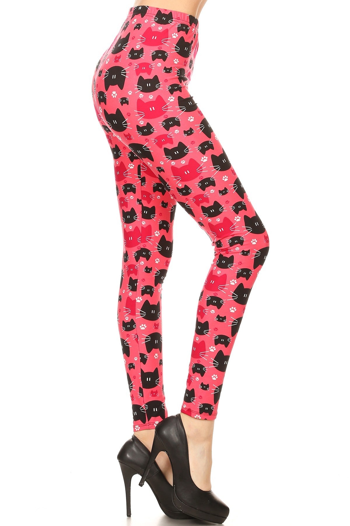 Women's Regular colorful Cat Faces Pattern Printed Leggings– iZZYZX