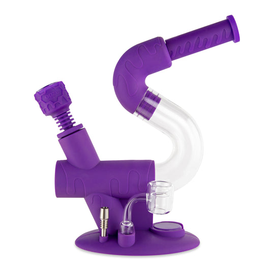 Ooze Hyborg Silicone Glass 4-in-1 Hybrid Water Pipe and Dab Straw