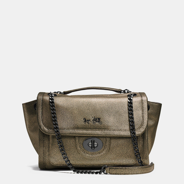 COACH RANGER FLAP CROSSBODY IN METALLIC LEATHER – 