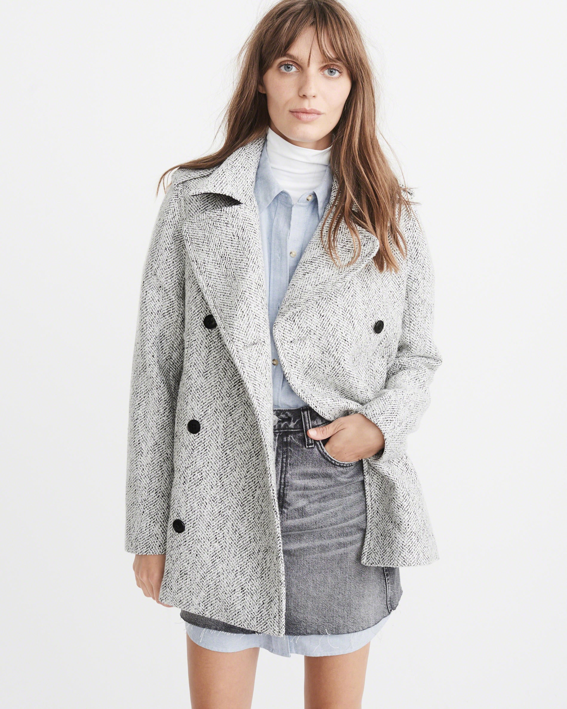 abercrombie wool blend overcoat