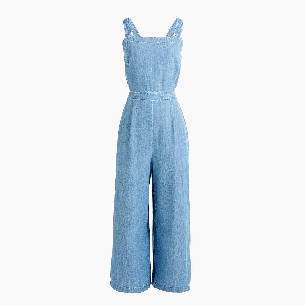 J.crew Cross-back DENIM JUMPSUIT Mamamia Overalls - Light Blue – Pit-a ...