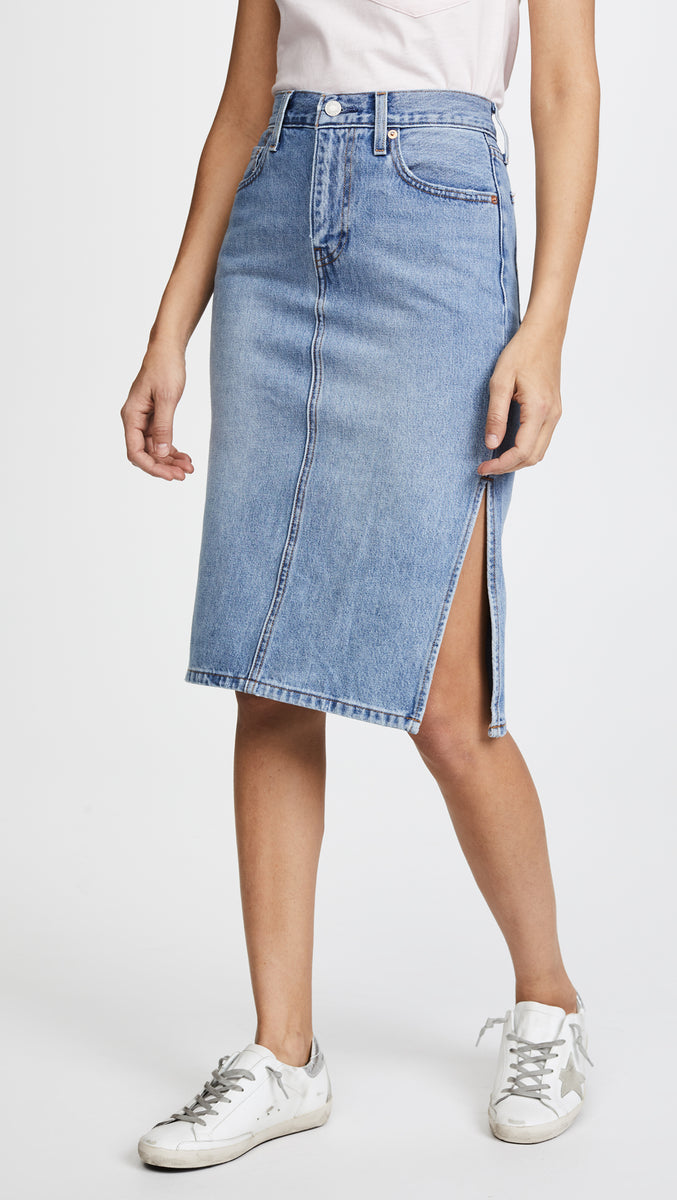 Levi's® Premium Premium Side Slit Skirt - Blue Waves – Pit-a-Pats.com