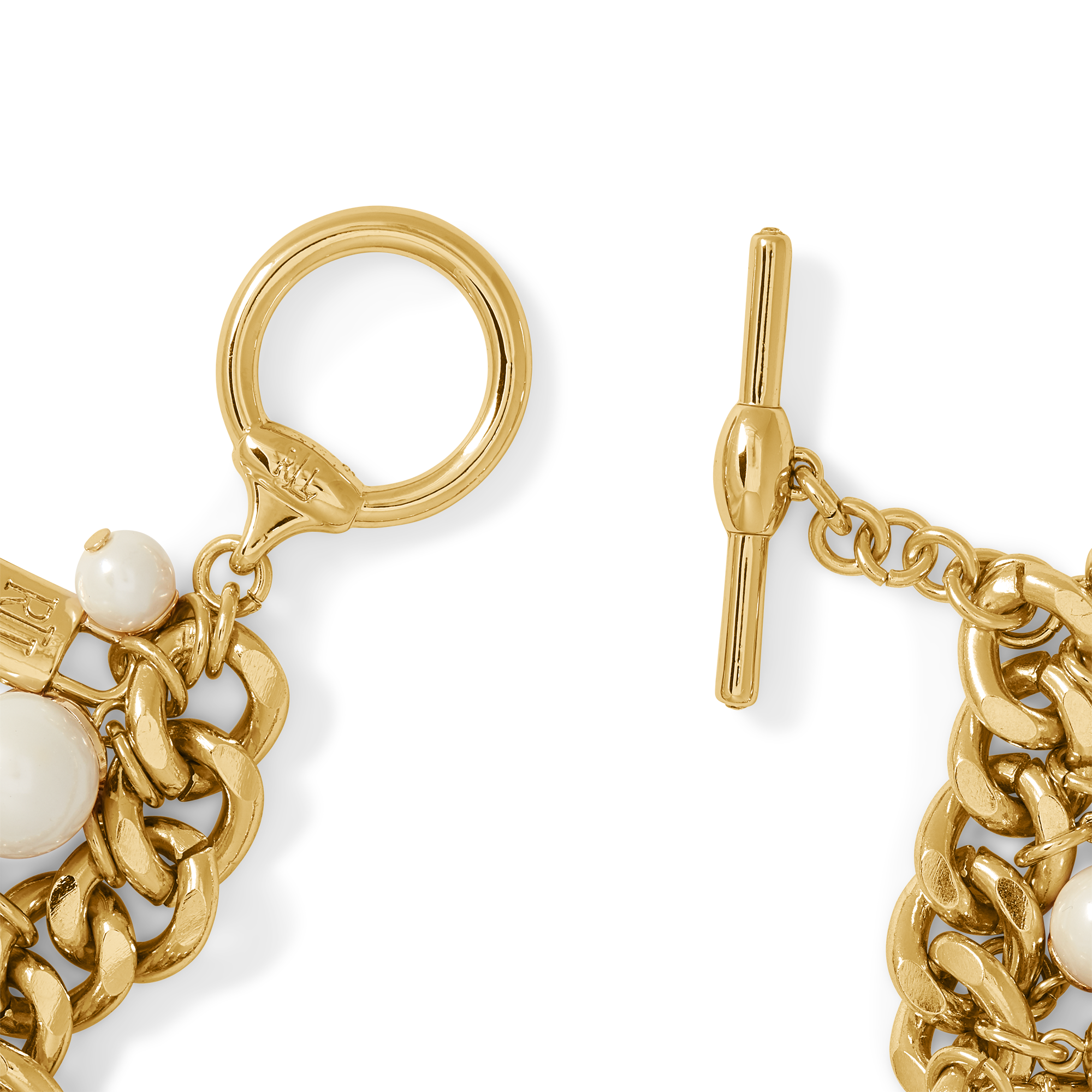 Lauren Ralph Lauren Gold-Tone Imitation Pearl & Chain Tassel Charm Bra –  