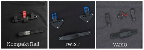 Two Wheel Gear - Classic Garment Pannier - Mounting Systems - Kompakt Rail, TWIST, VARIO
