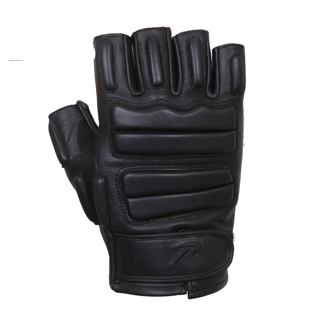 padded fingerless work gloves